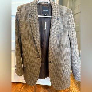 NWT Madewell Brown Checkered Blazer